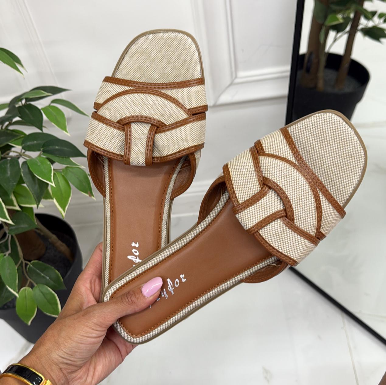 Faby - Sandalo Ciabatte Donna Casual Comode Cuoio