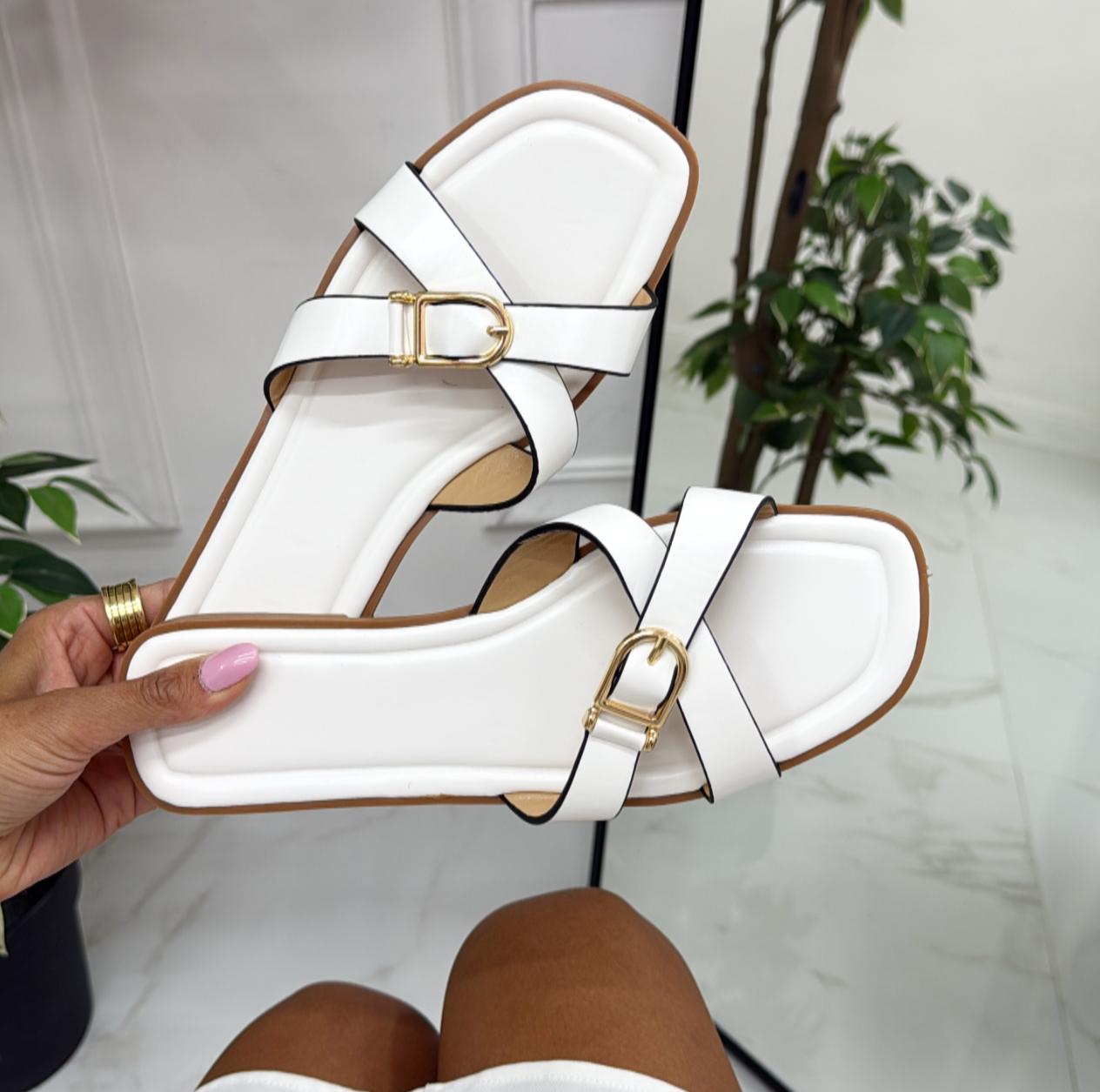 Liliana - Sandalo Ciabatte Donna Casual Comode Bianco