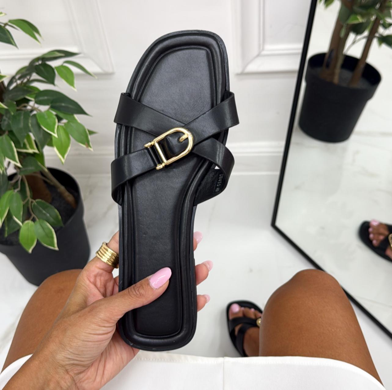 Liliana - Sandalo Ciabatte Donna Casual Comode Nero