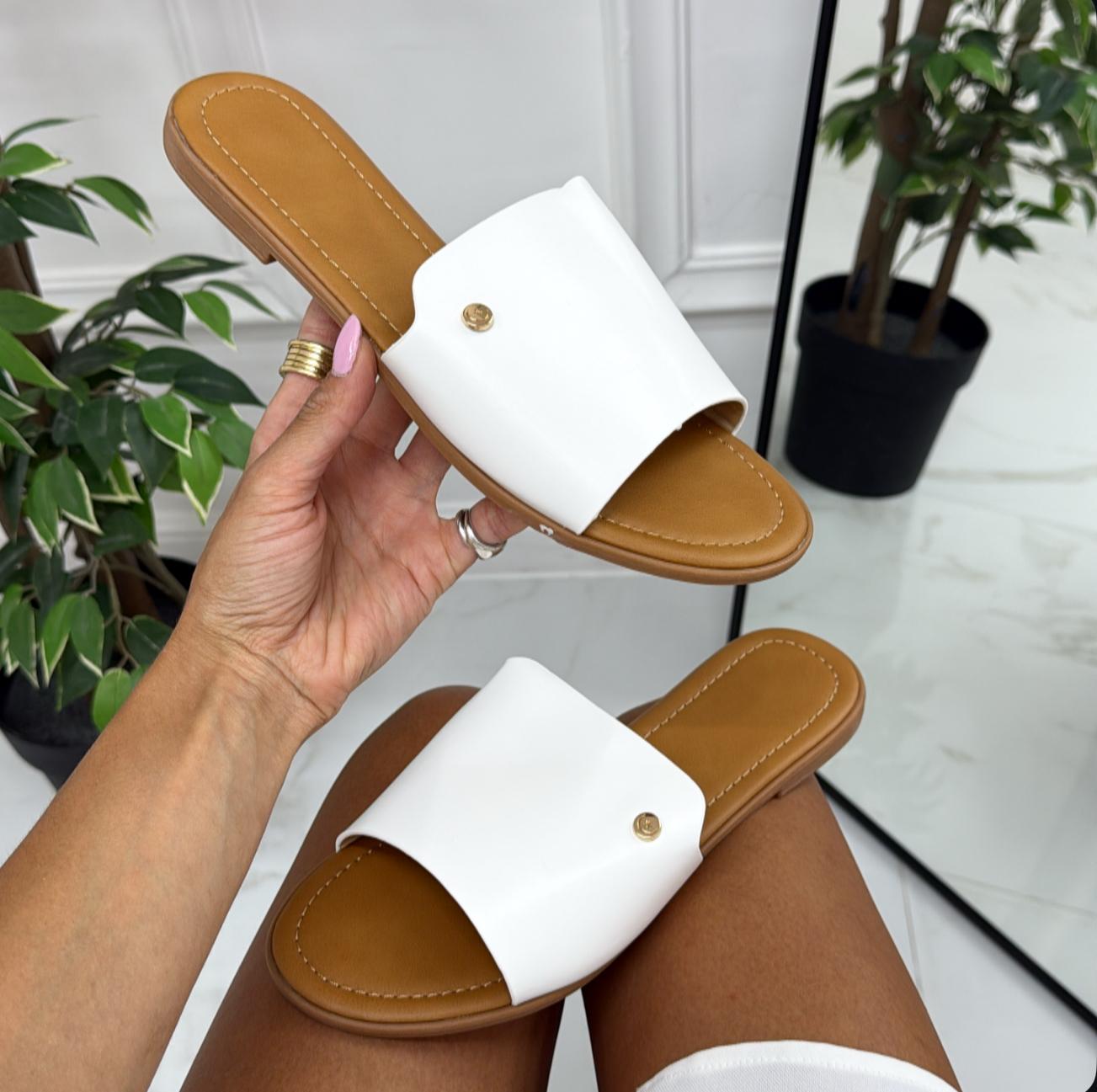Fabiola - Sandalo Ciabatte Donna Casual Comode Bianco