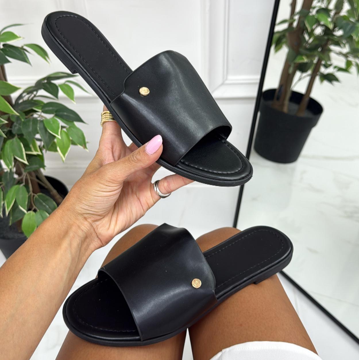 Fabiola - Sandalo Ciabatte Donna Casual Comode Nero