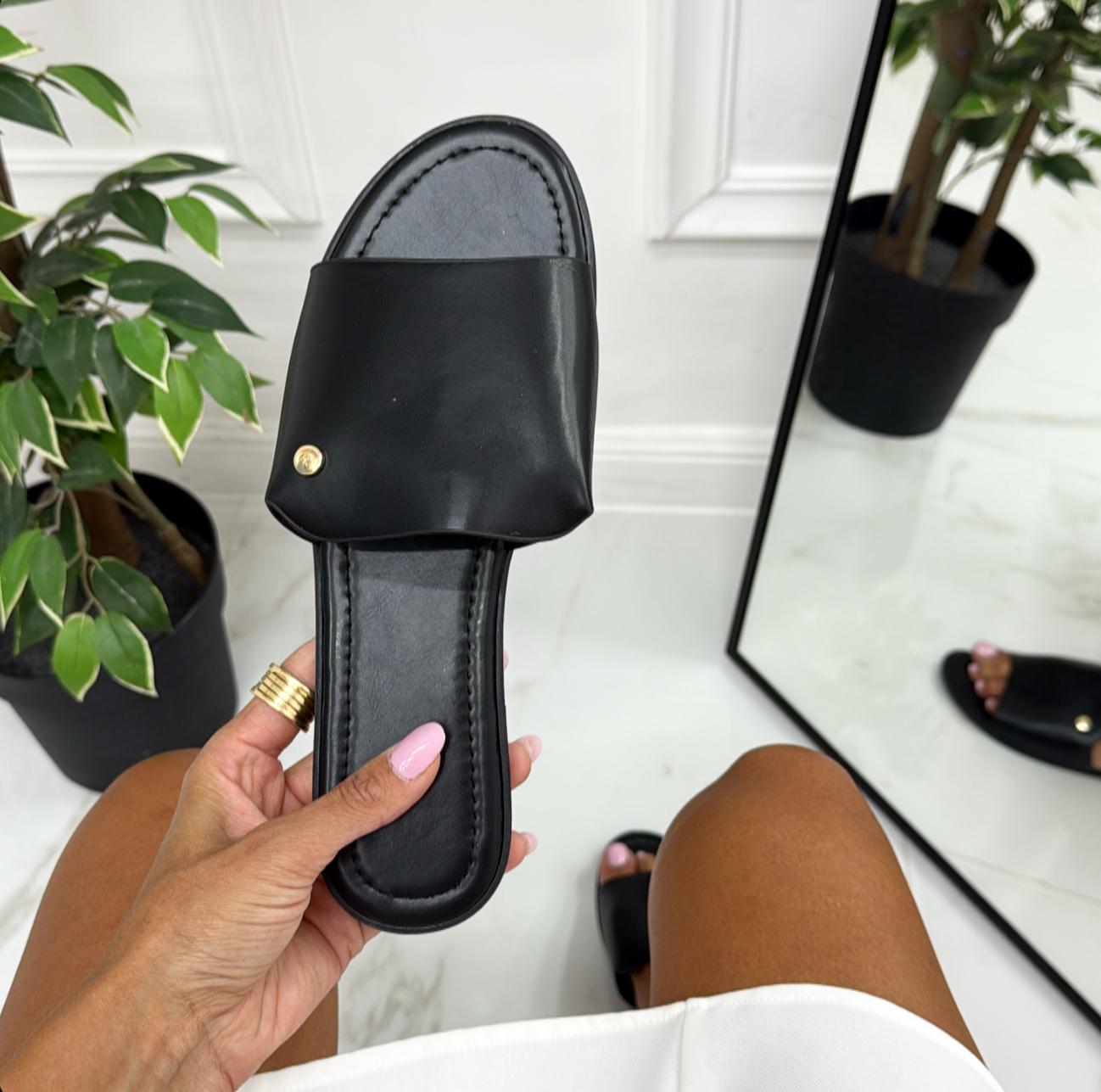 Fabiola - Sandalo Ciabatte Donna Casual Comode Nero