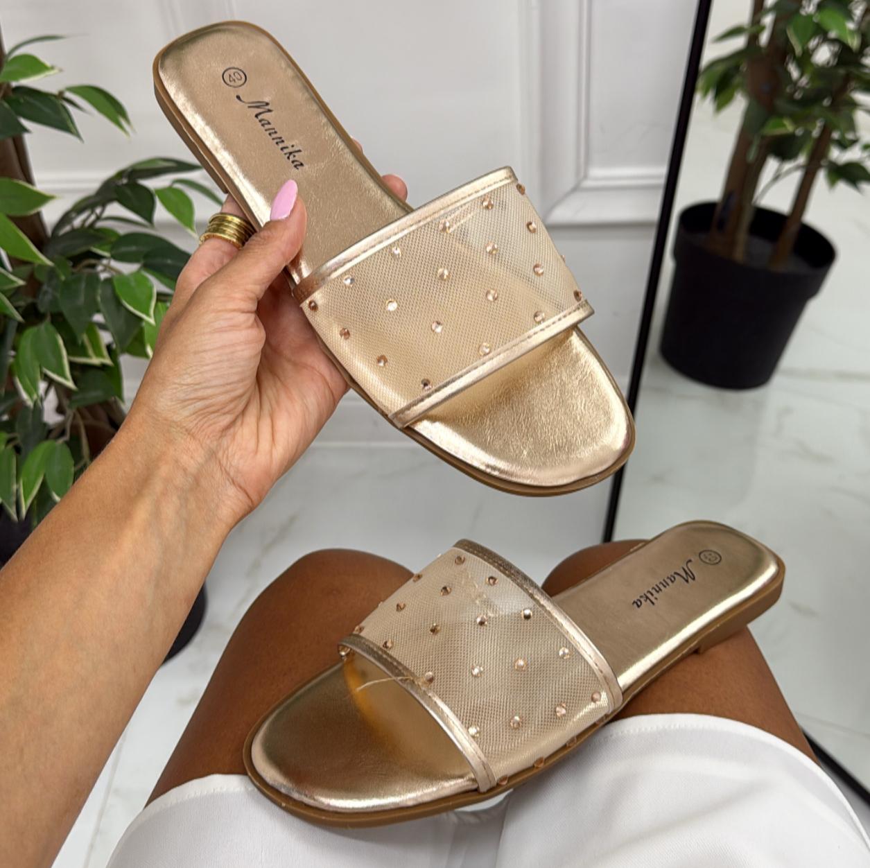 Iolanda - Sandalo Ciabatte Donna Casual Comode Champagne