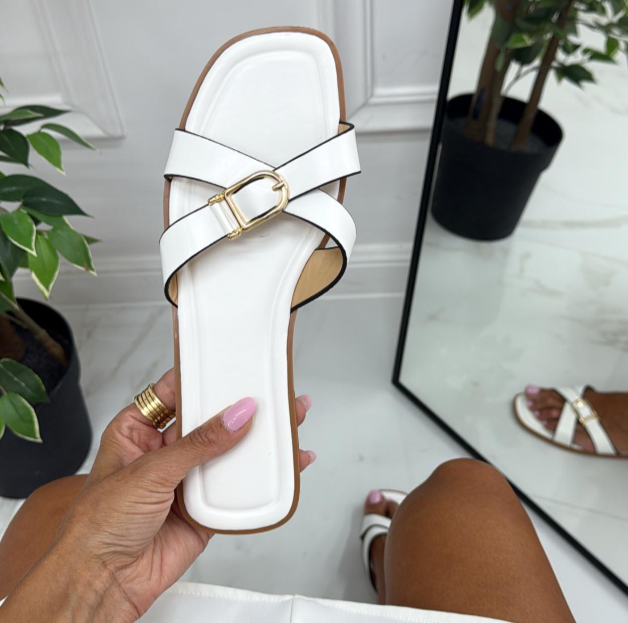 Liliana - Sandalo Ciabatte Donna Casual Comode Bianco