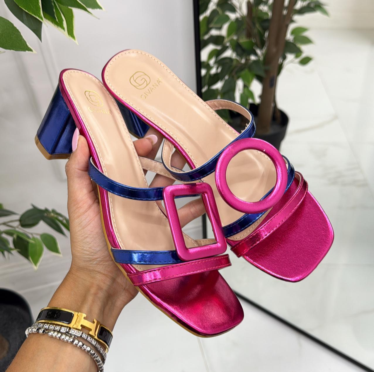 Taylor - Sandalo Donna Scarpa Tacco Punta Fuxia