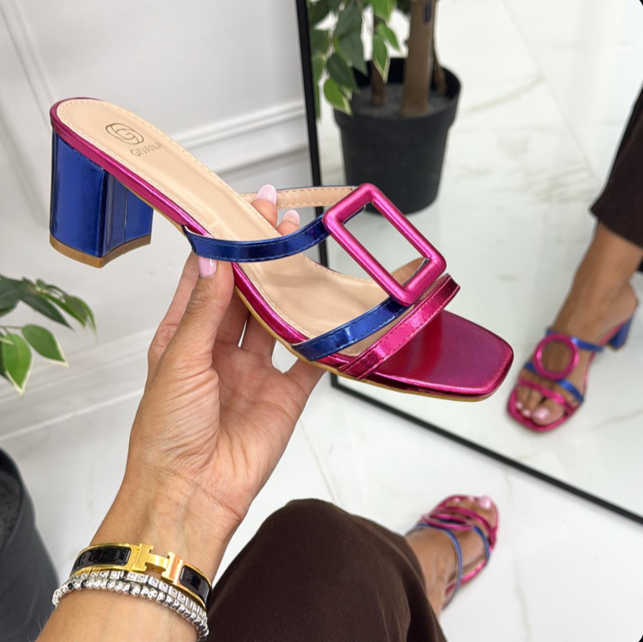 Taylor - Sandalo Donna Scarpa Tacco Punta Fuxia