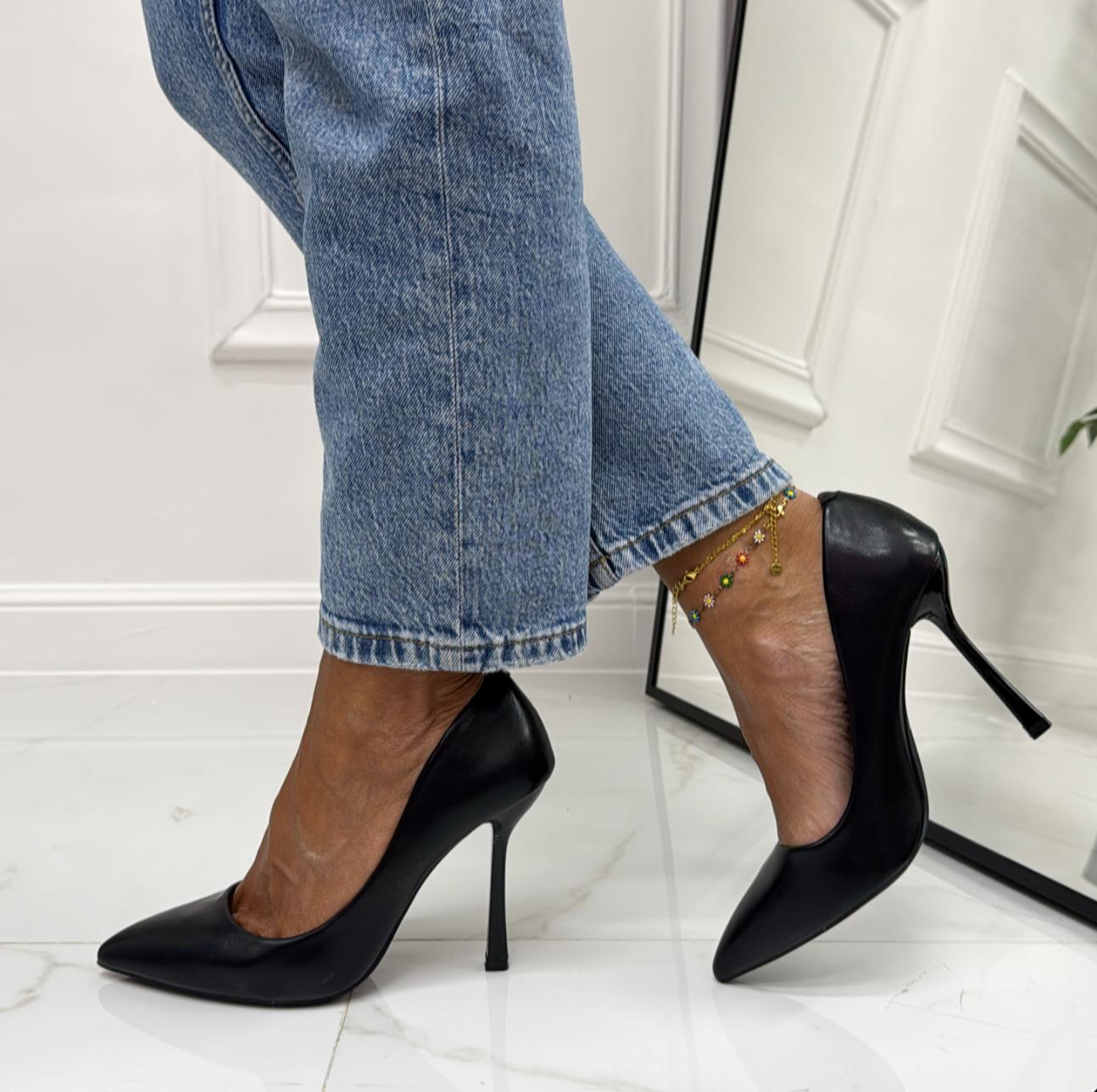 Melody - Décolleté Donna Tacco Spillo Punta Strass Nero
