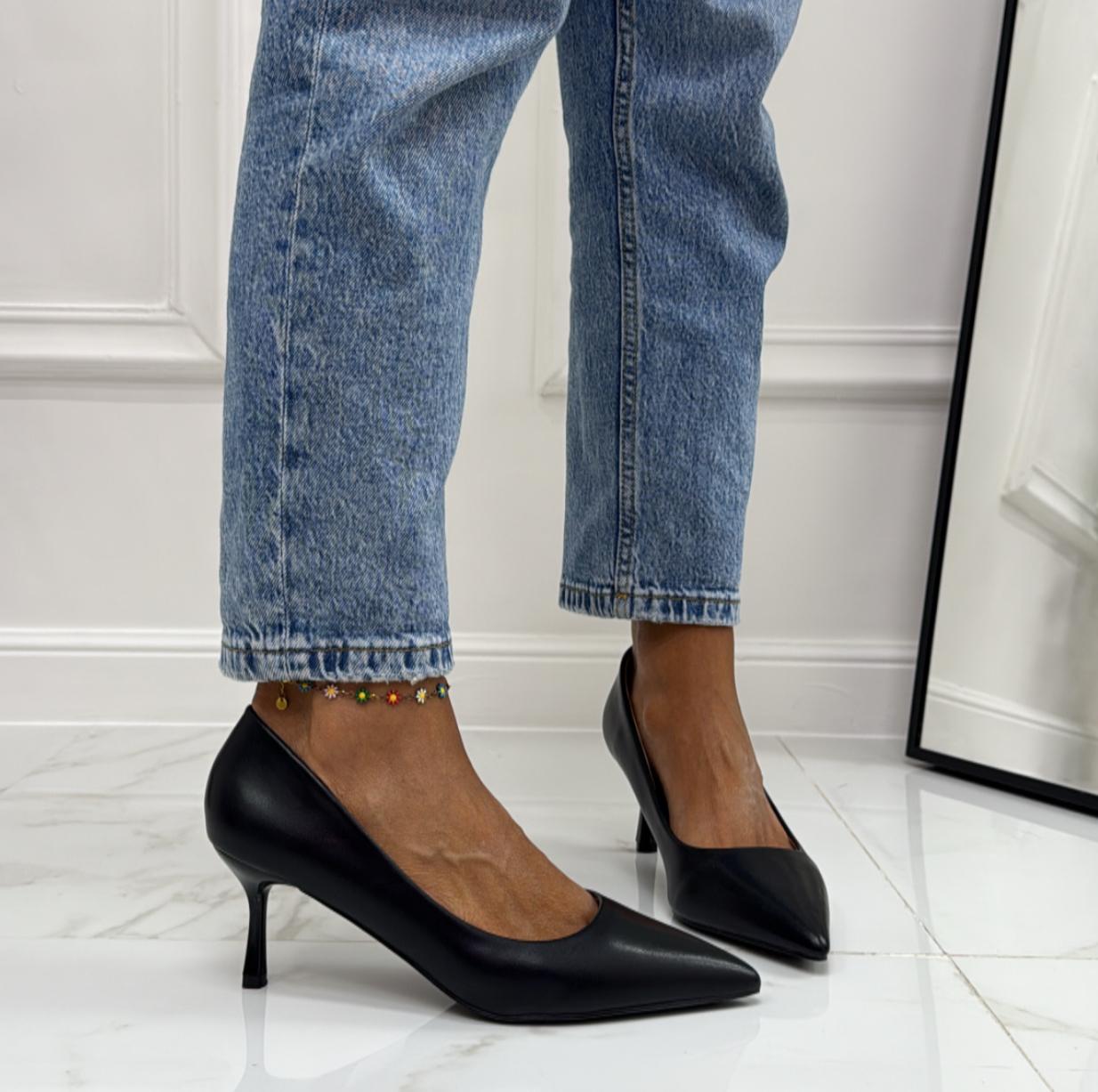 Flaminia - Décolleté Donna Scarpa Tacco Spillo Elegante Nero