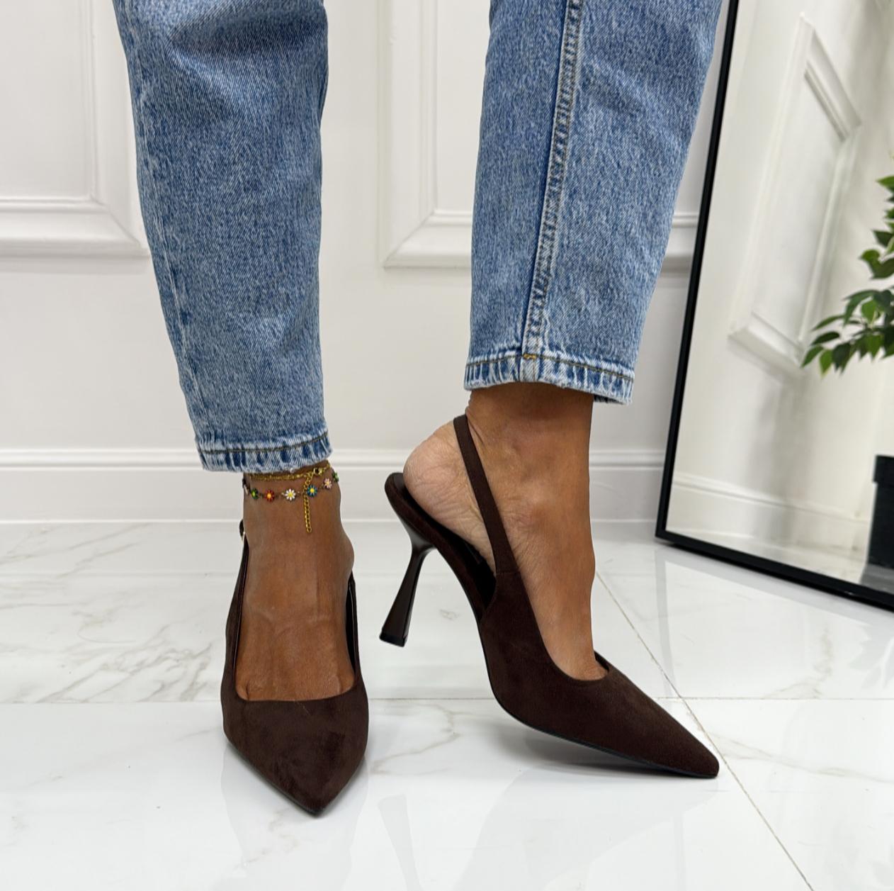 Molly - Decolleté Donna Punta Scarpa Tacco Spillo Marrone
