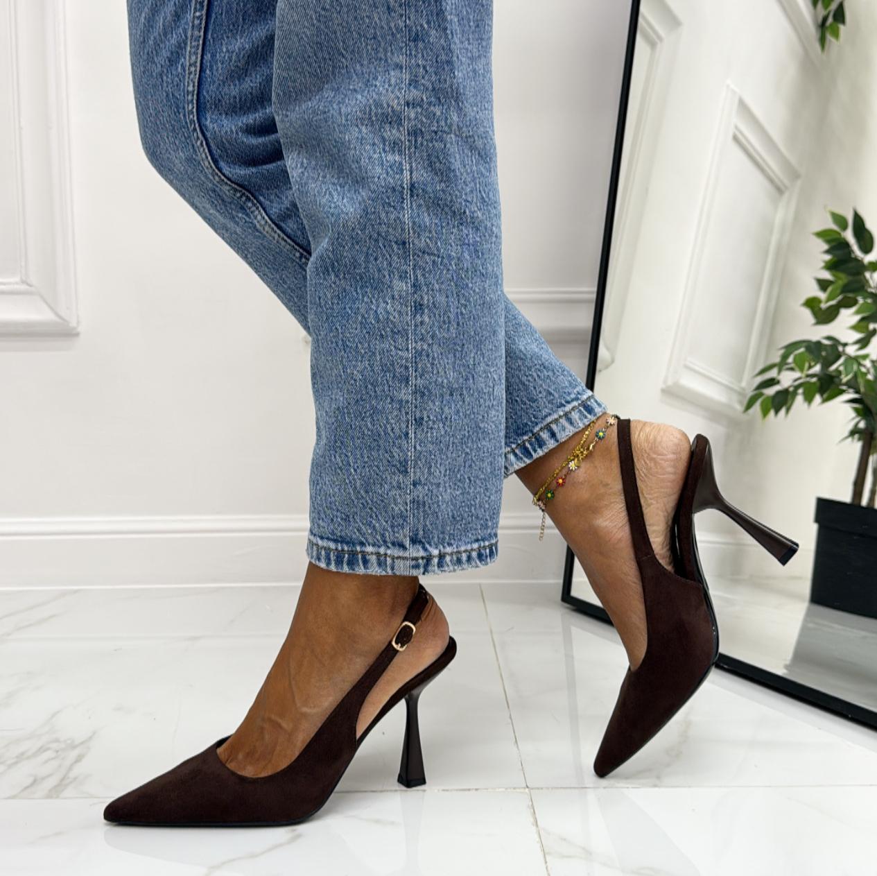 Molly - Decolleté Donna Punta Scarpa Tacco Spillo Marrone