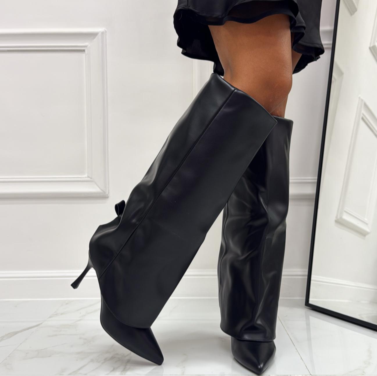 Melissa - Stivale Donna Alto Tacco Punta Casual Elegante Nero