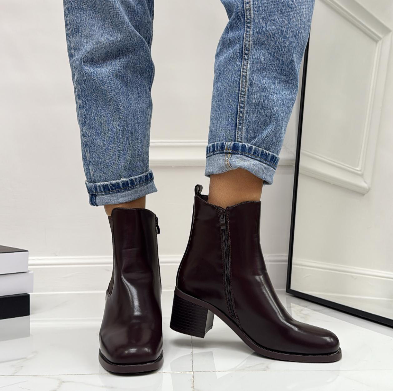 Lexia - Stivaletto Donna Scarpa Punta Casual Comodo Bordeaux