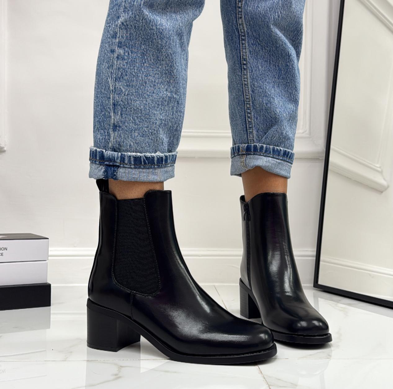 Lexia - Stivaletto Donna Scarpa Punta Casual Comodo Nero