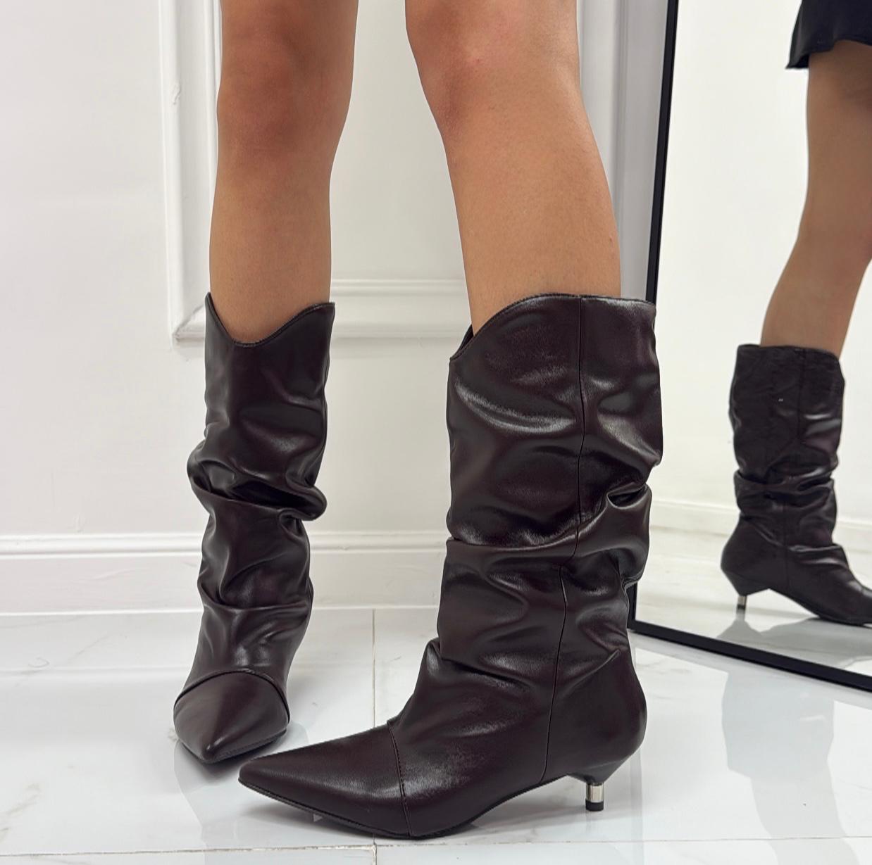 Charly - Stivale Alto Tacco Donna Marrone