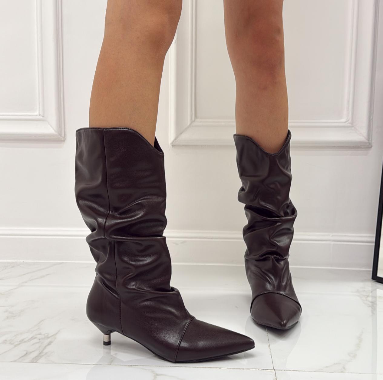 Charly - Stivale Alto Tacco Donna Marrone