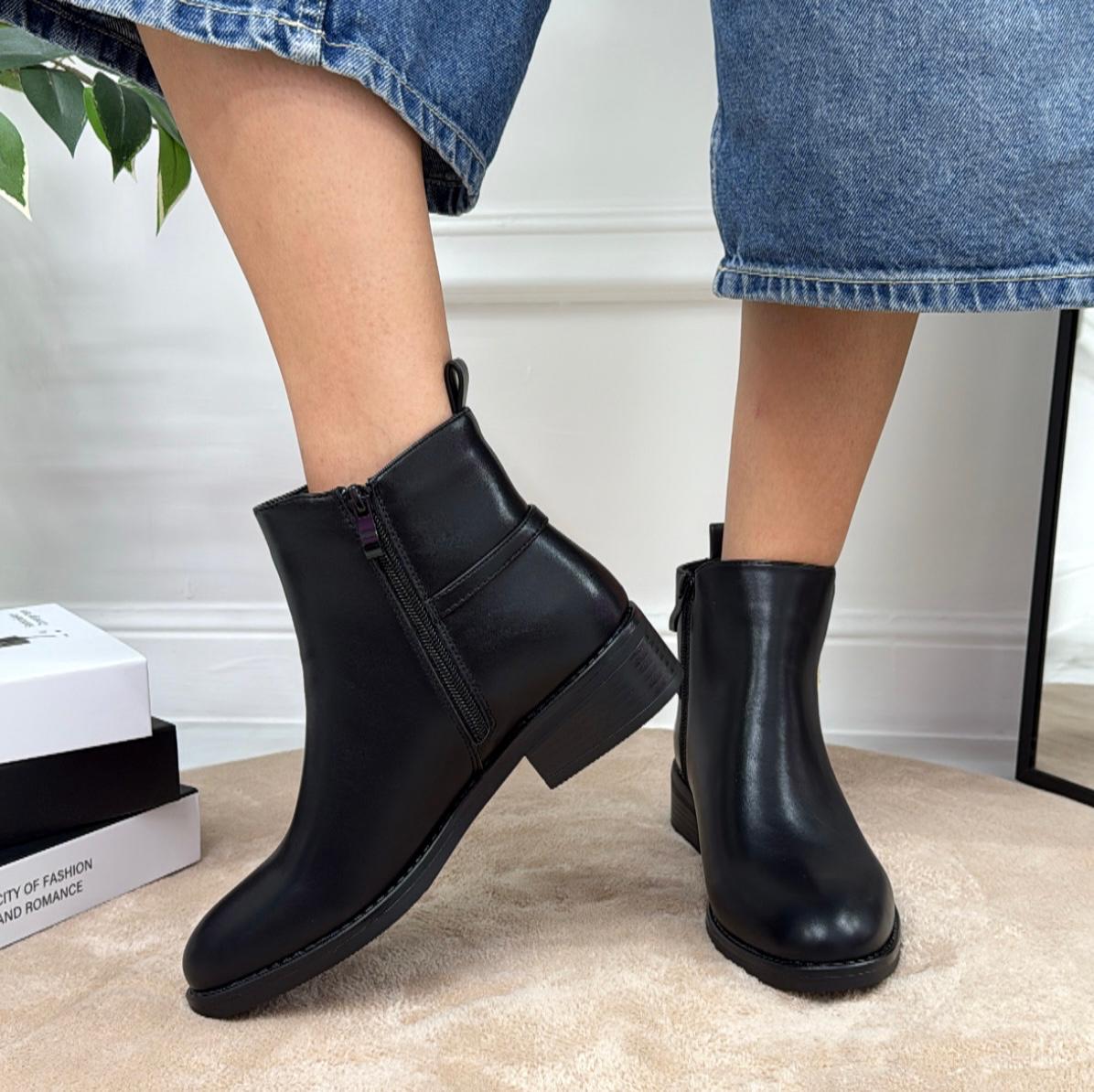 Moesha - Stivaletto Anfibio Donna Scarpa Basso Casual Fibbia Nero