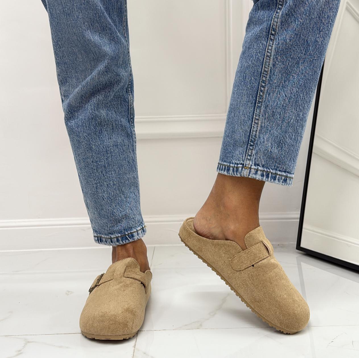 Gabry - Scarpa Sabot Mules Donna Flat Tallone Scoperto Khaki