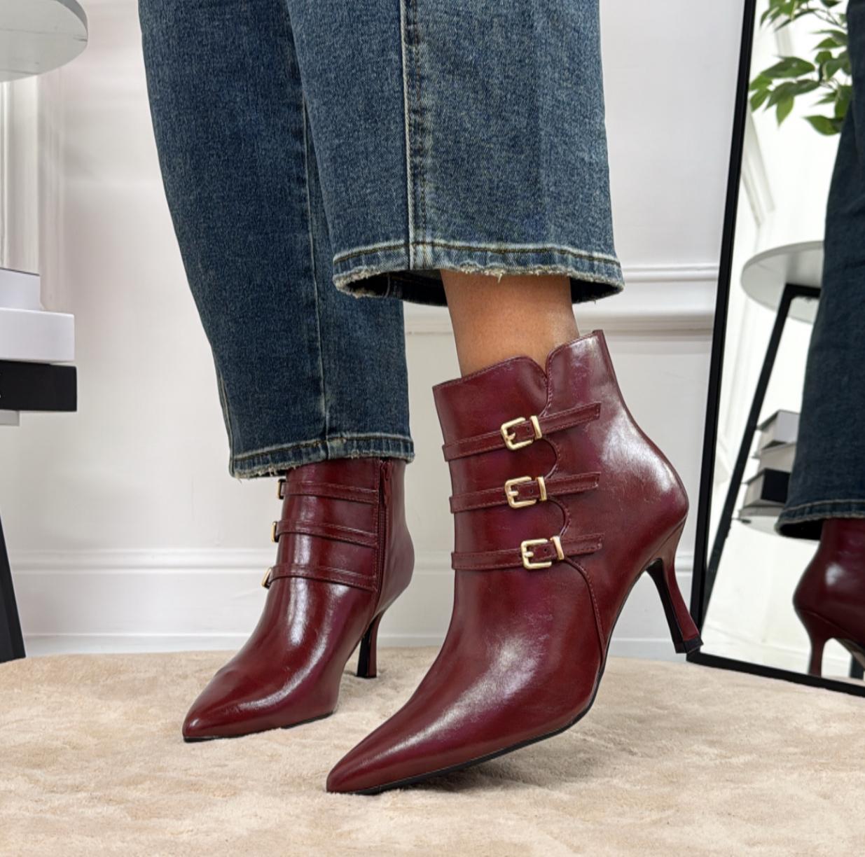 Ginny - Stivaletto Donna Tacco Punta Comodo Bordeaux