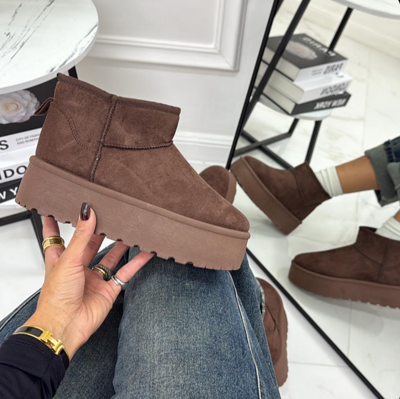 Yumi - Stivaletto Eskimo Boots Gomma Alta Marrone