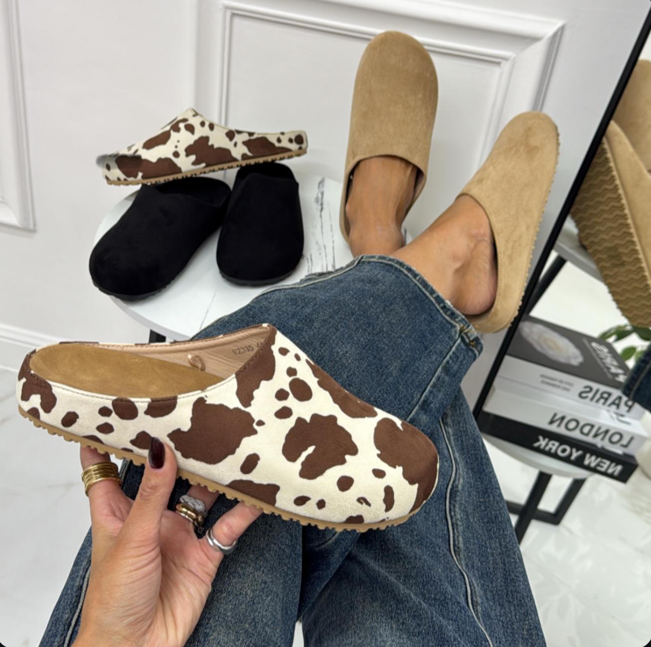 Marina - Scarpa Sabot Mules Donna Flat Tallone Scoperto Beige