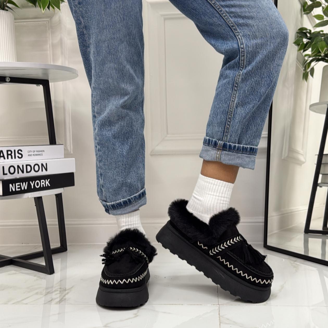 Monique - Stivaletto Eskimo Boots Gomma Alta Nero