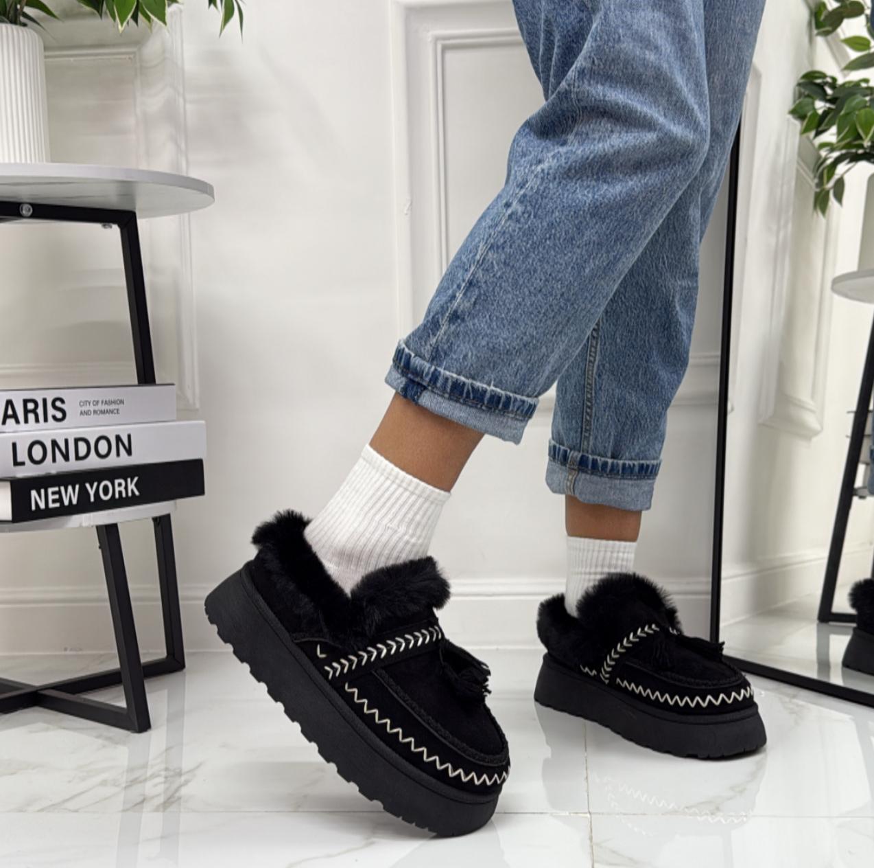 Monique - Stivaletto Eskimo Boots Gomma Alta Nero
