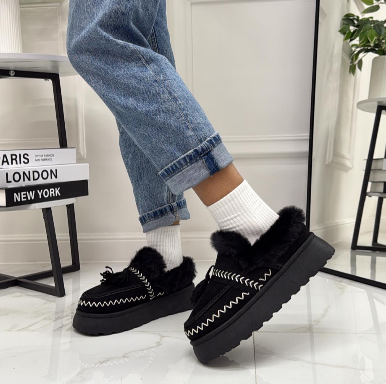 Monique - Stivaletto Eskimo Boots Gomma Alta Nero