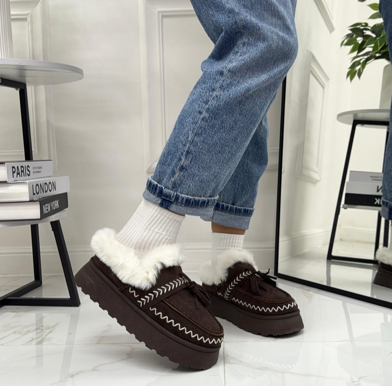 Monique - Stivaletto Eskimo Boots Gomma Alta Marrone