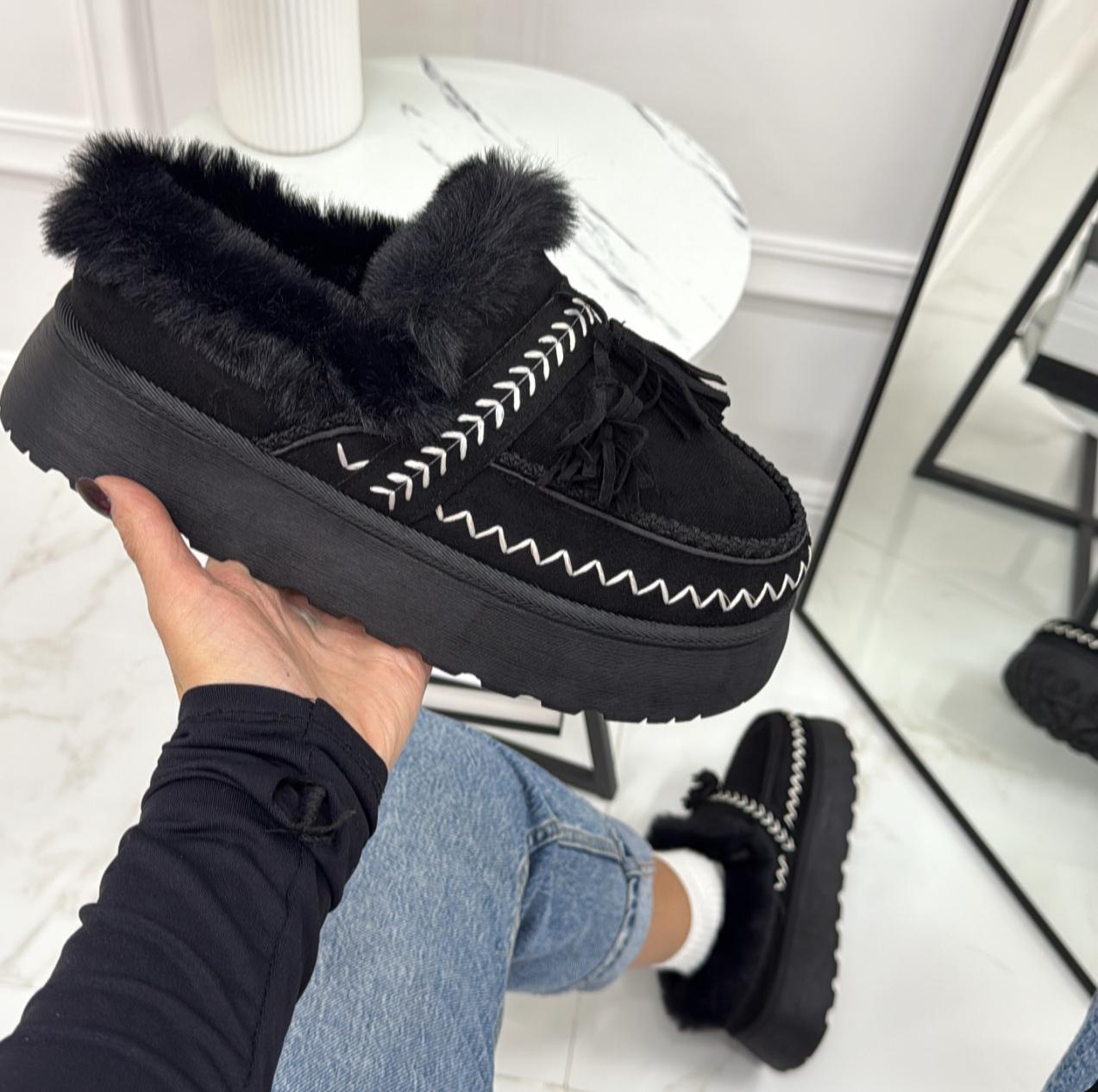 Monique - Stivaletto Eskimo Boots Gomma Alta Nero
