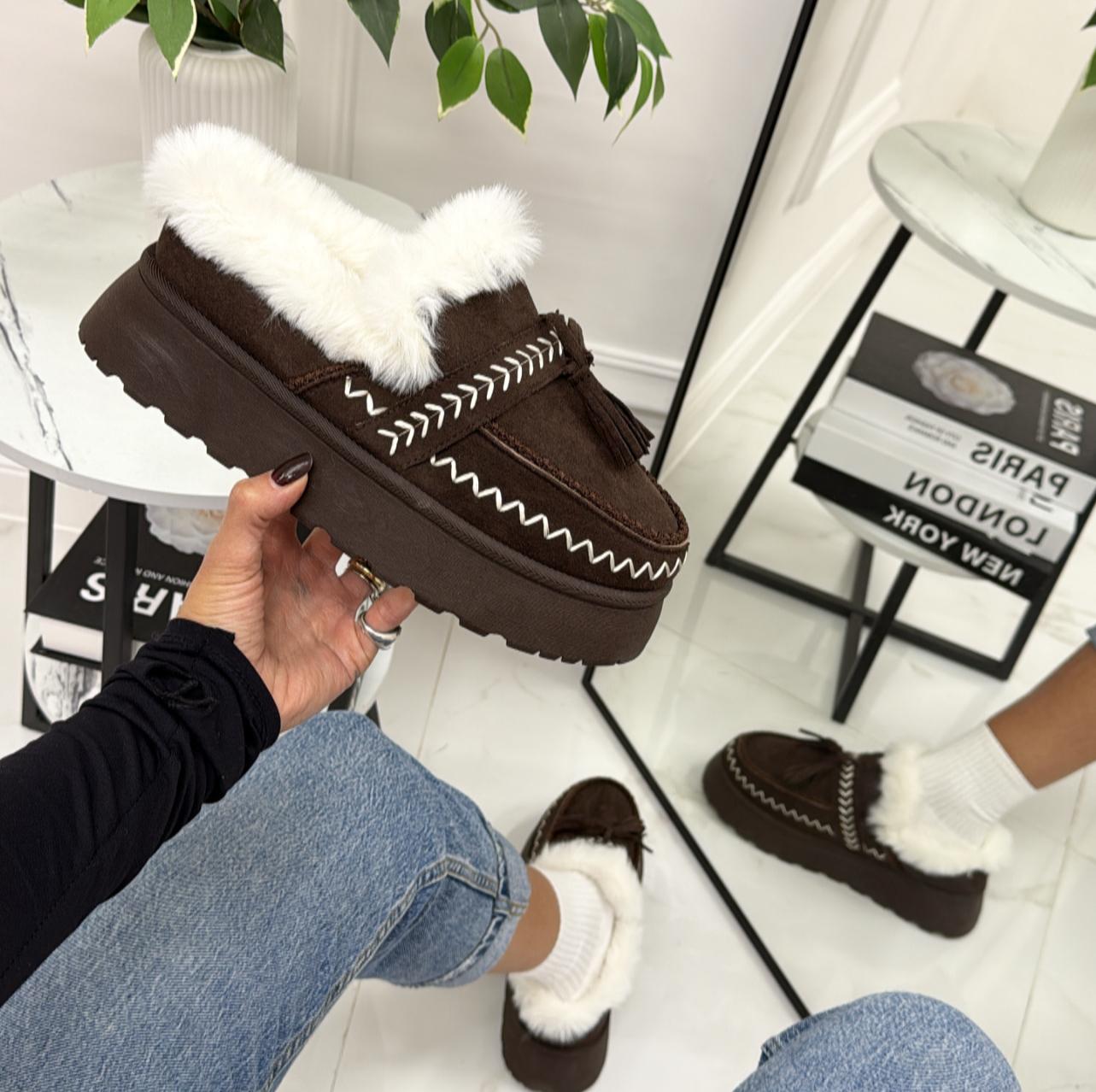 Monique - Stivaletto Eskimo Boots Gomma Alta Marrone