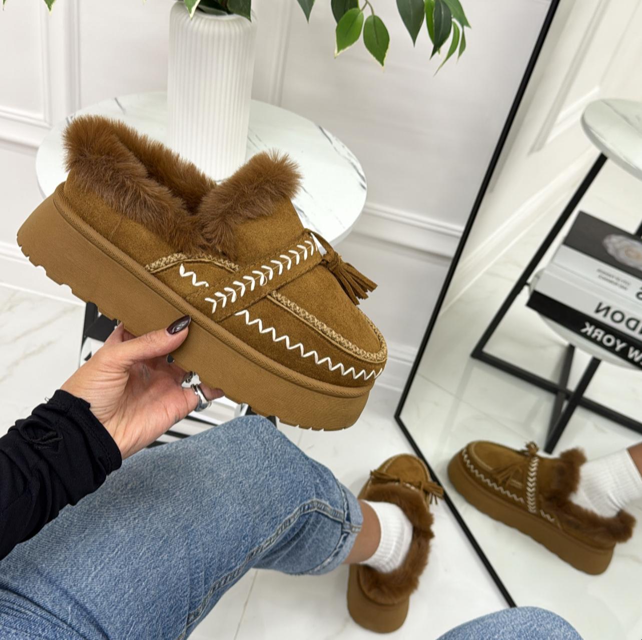 Monique - Stivaletto Eskimo Boots Gomma Alta Cuoio