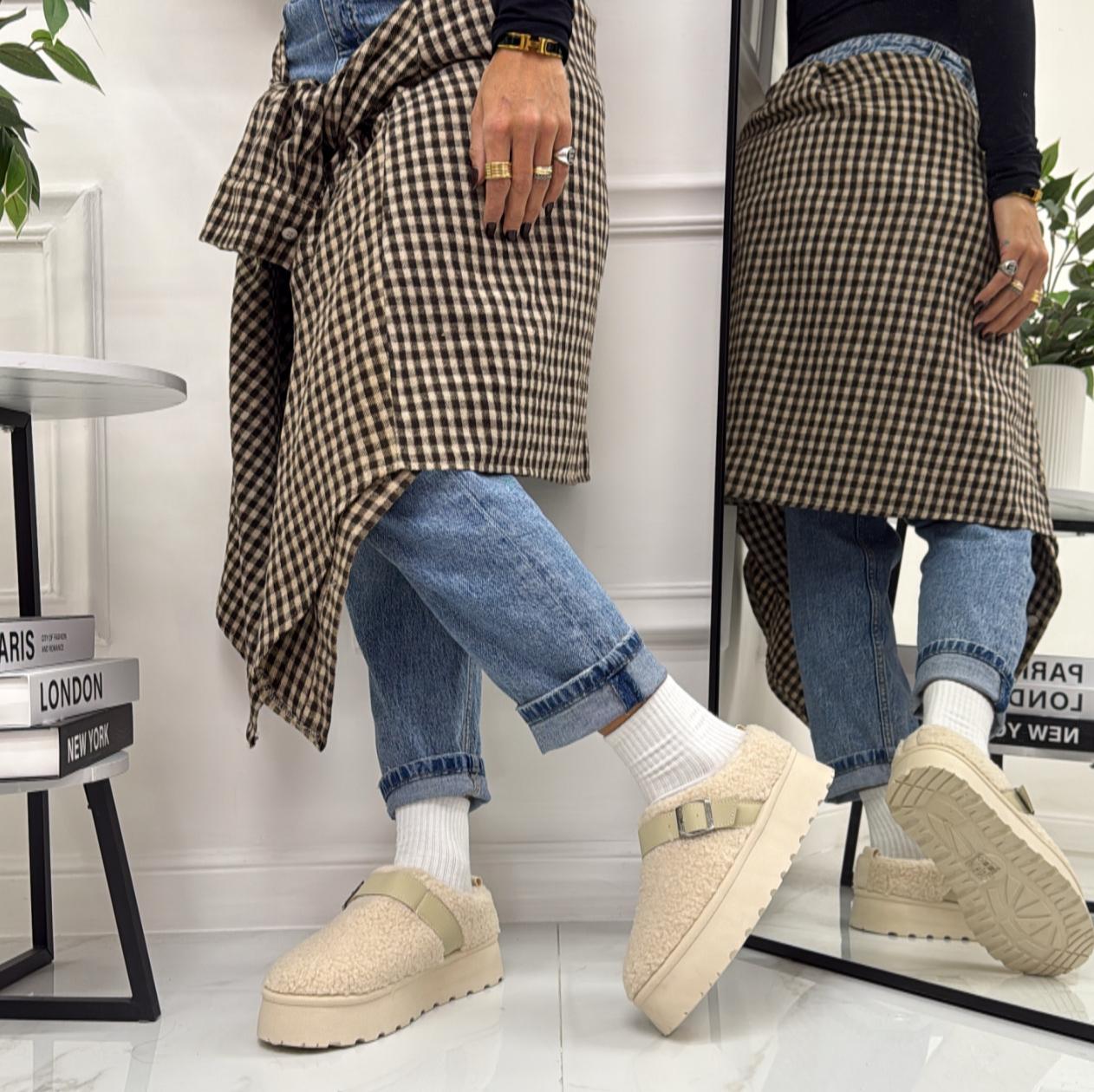 Gilda - Stivaletto Eskimo Boots Gomma Alta Beige