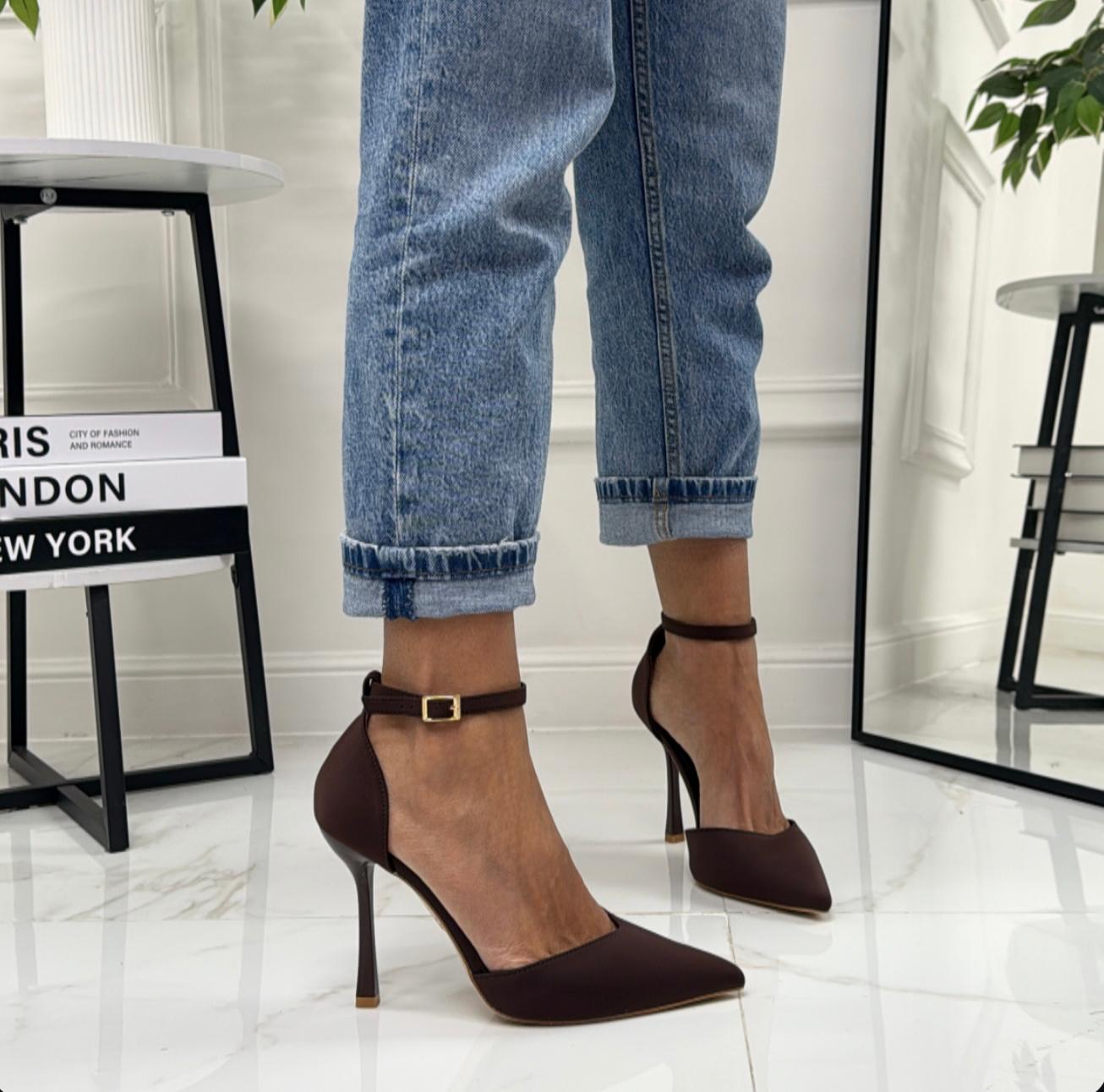 Juliette - Décolleté Donna Tacco Punta Elegante Marrone