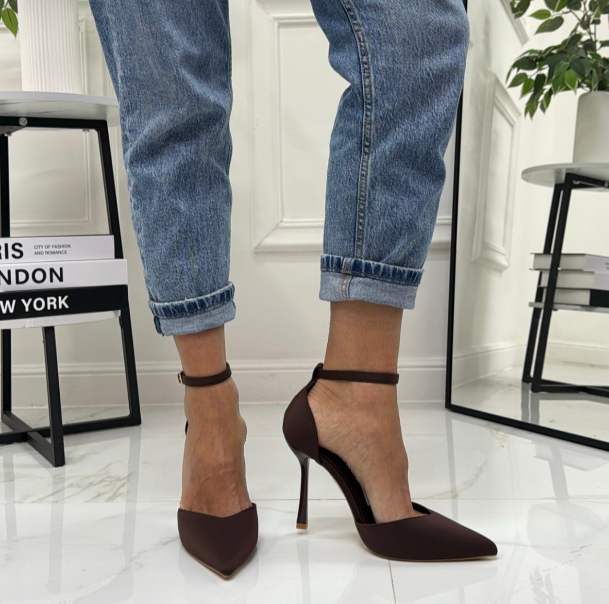 Juliette - Décolleté Donna Tacco Punta Elegante Marrone