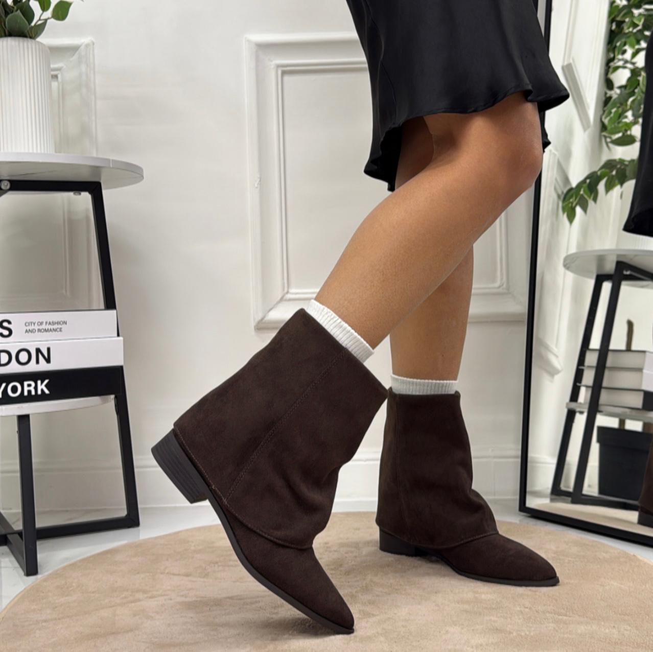 Trasy - Stivaletto Donna Scarpa Punta Casual Comodo Marrone