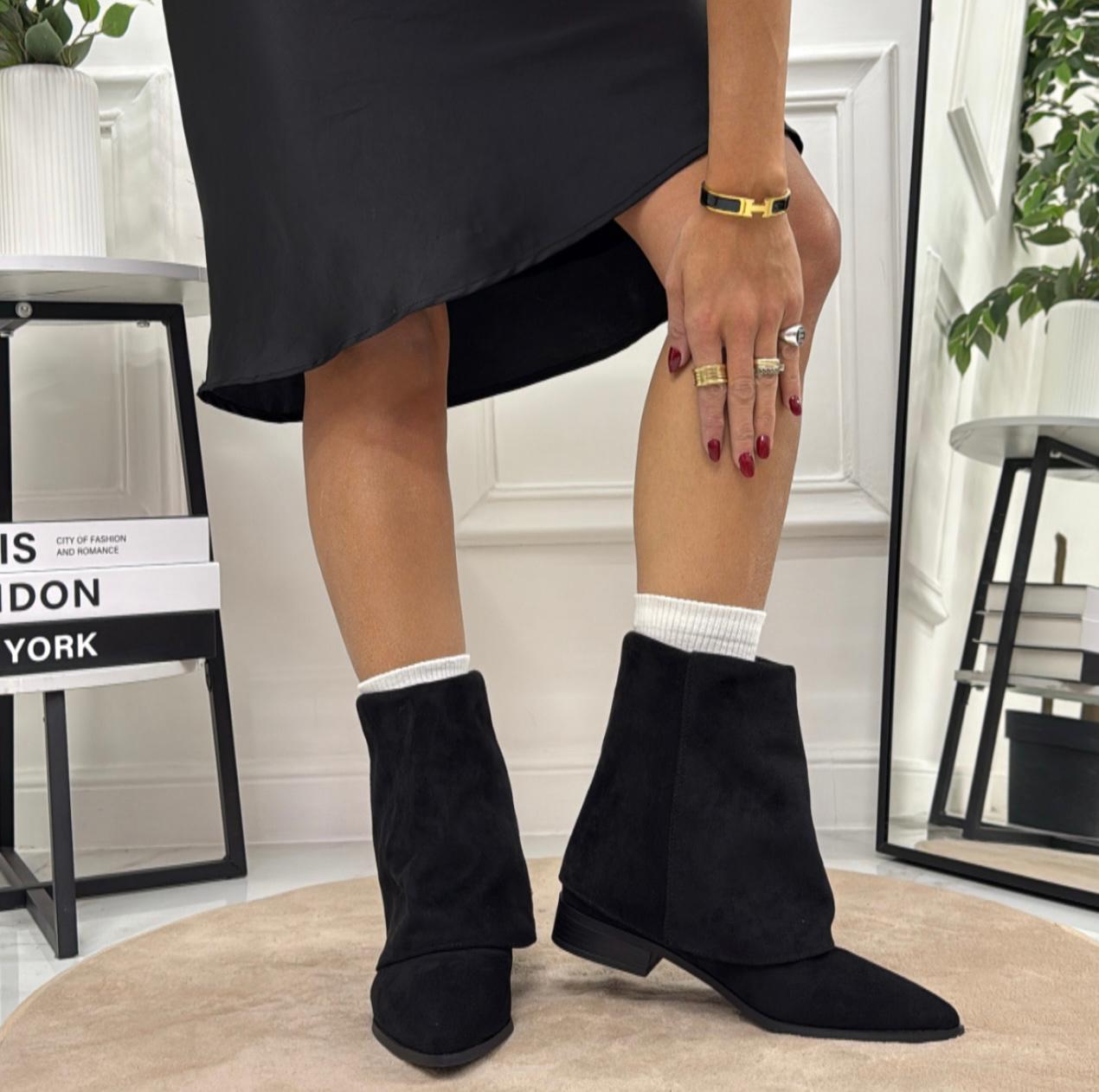 Trasy - Stivaletto Donna Scarpa Punta Casual Comodo Nero