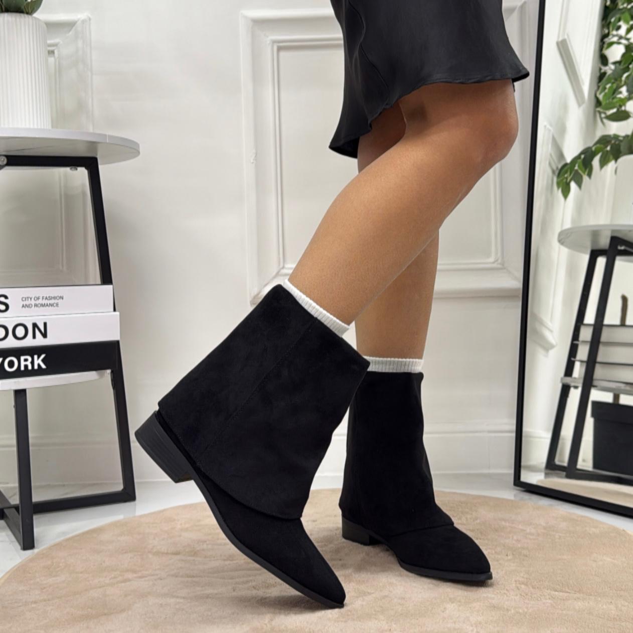 Trasy - Stivaletto Donna Scarpa Punta Casual Comodo Nero