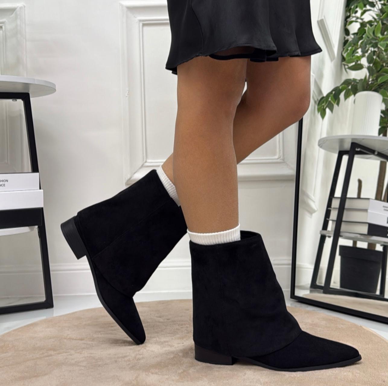 Trasy - Stivaletto Donna Scarpa Punta Casual Comodo Nero