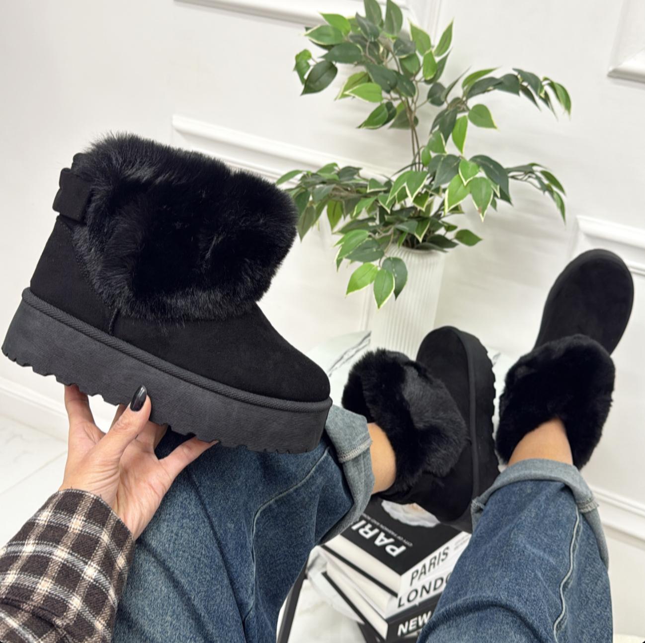 Laura - Stivaletto Eskimo Boots Gomma Alta Nero