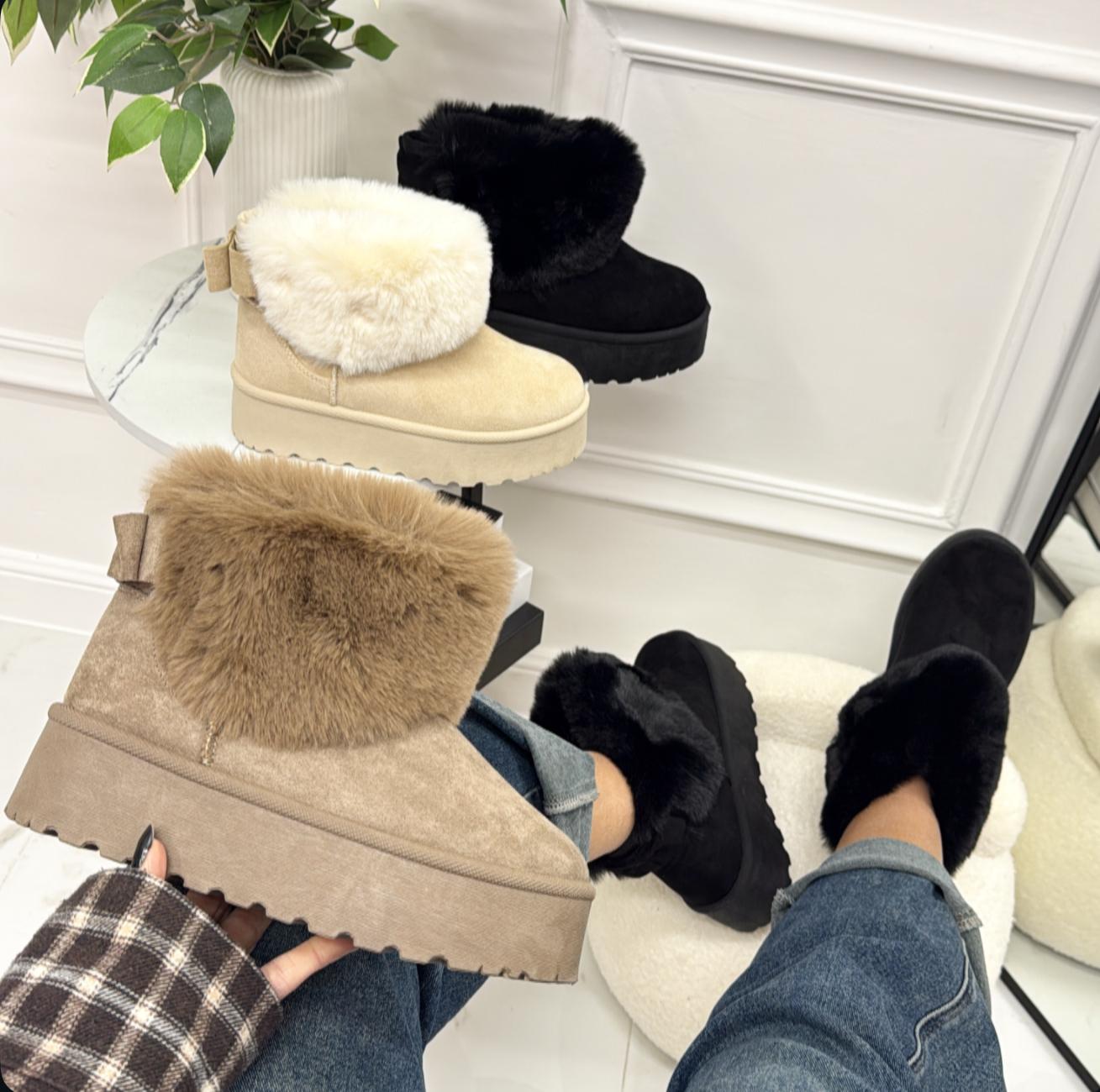 Laura - Stivaletto Eskimo Boots Gomma Alta Nero