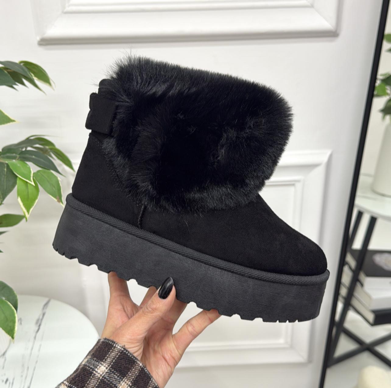 Laura - Stivaletto Eskimo Boots Gomma Alta Nero