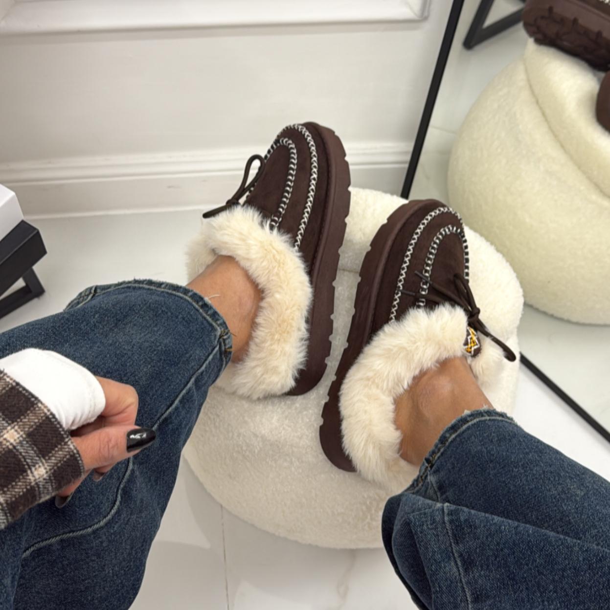 Olimpia - Stivaletto Eskimo Boots Gomma Alta Marrone