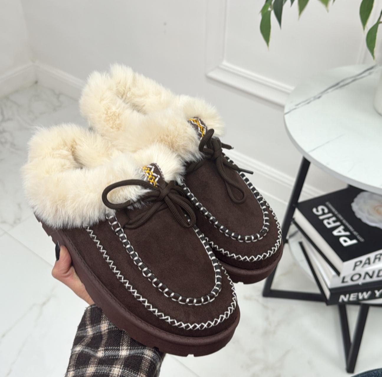 Olimpia - Stivaletto Eskimo Boots Gomma Alta Marrone