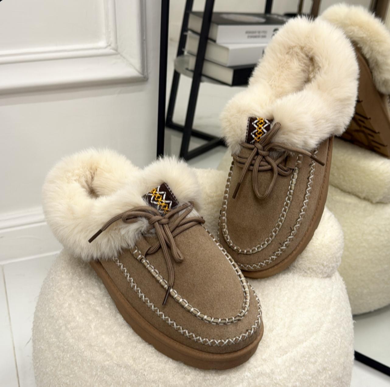 Olimpia - Stivaletto Eskimo Boots Gomma Alta Beige