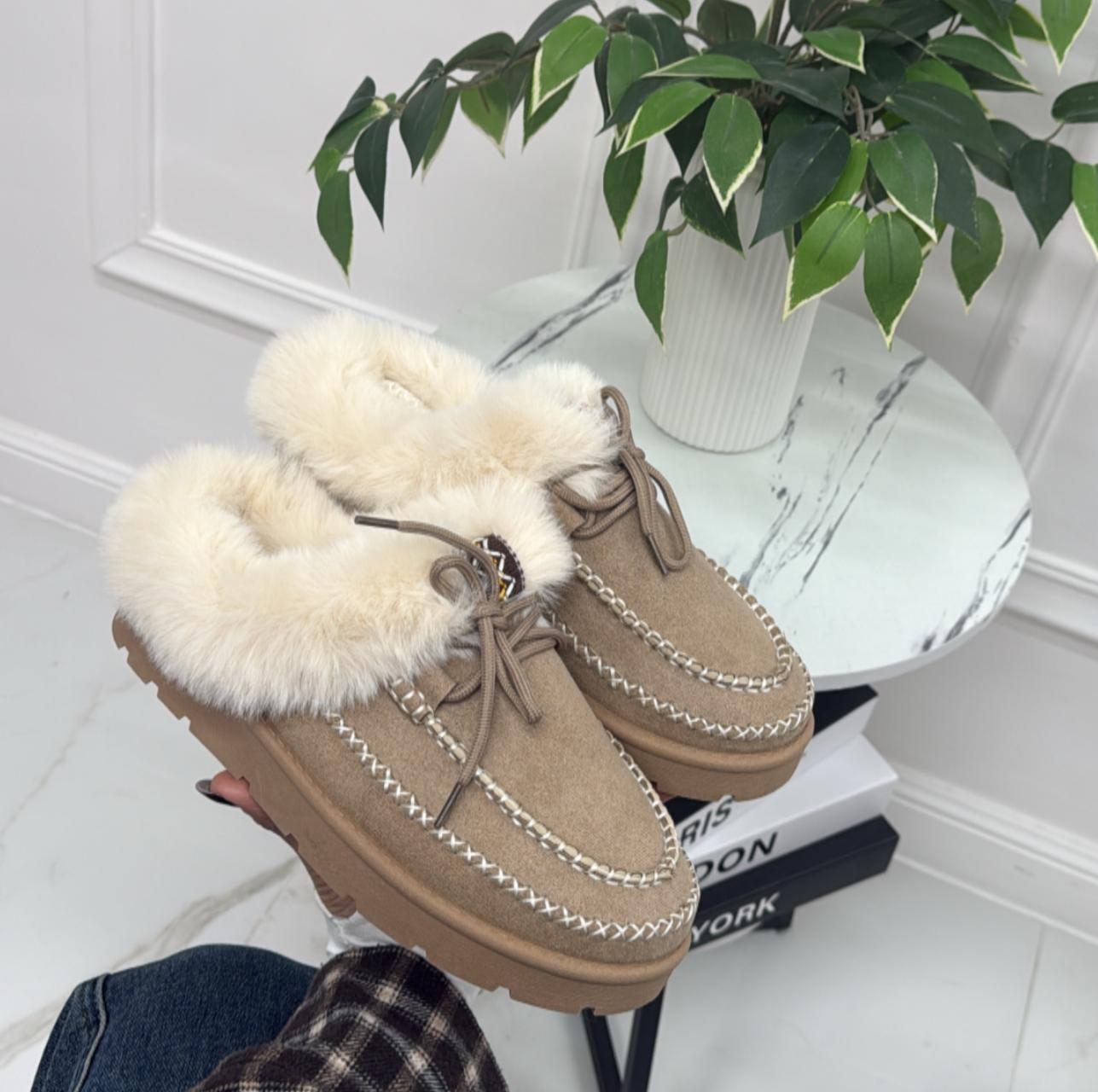 Olimpia - Stivaletto Eskimo Boots Gomma Alta Beige