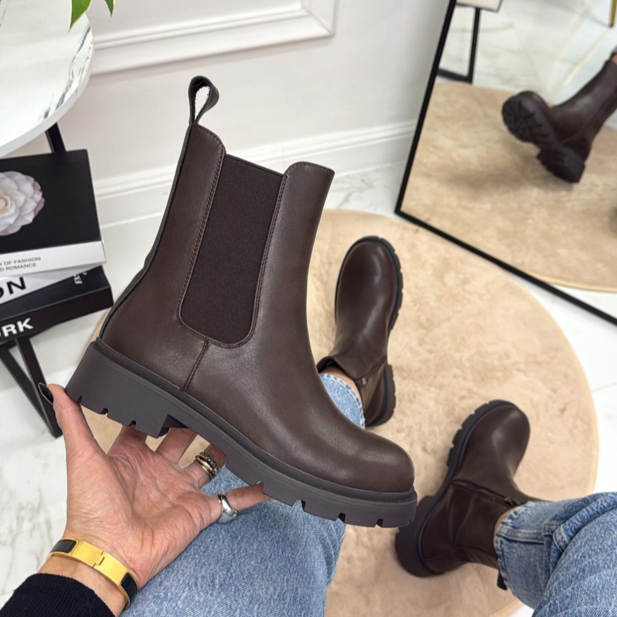 Ermanisia - Stivaletto Anfibio Donna Scarpa Basso Casual Marrone