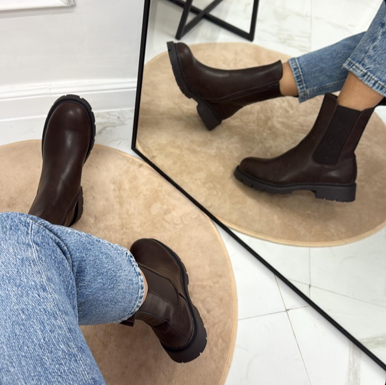 Ermanisia - Stivaletto Anfibio Donna Scarpa Basso Casual Marrone