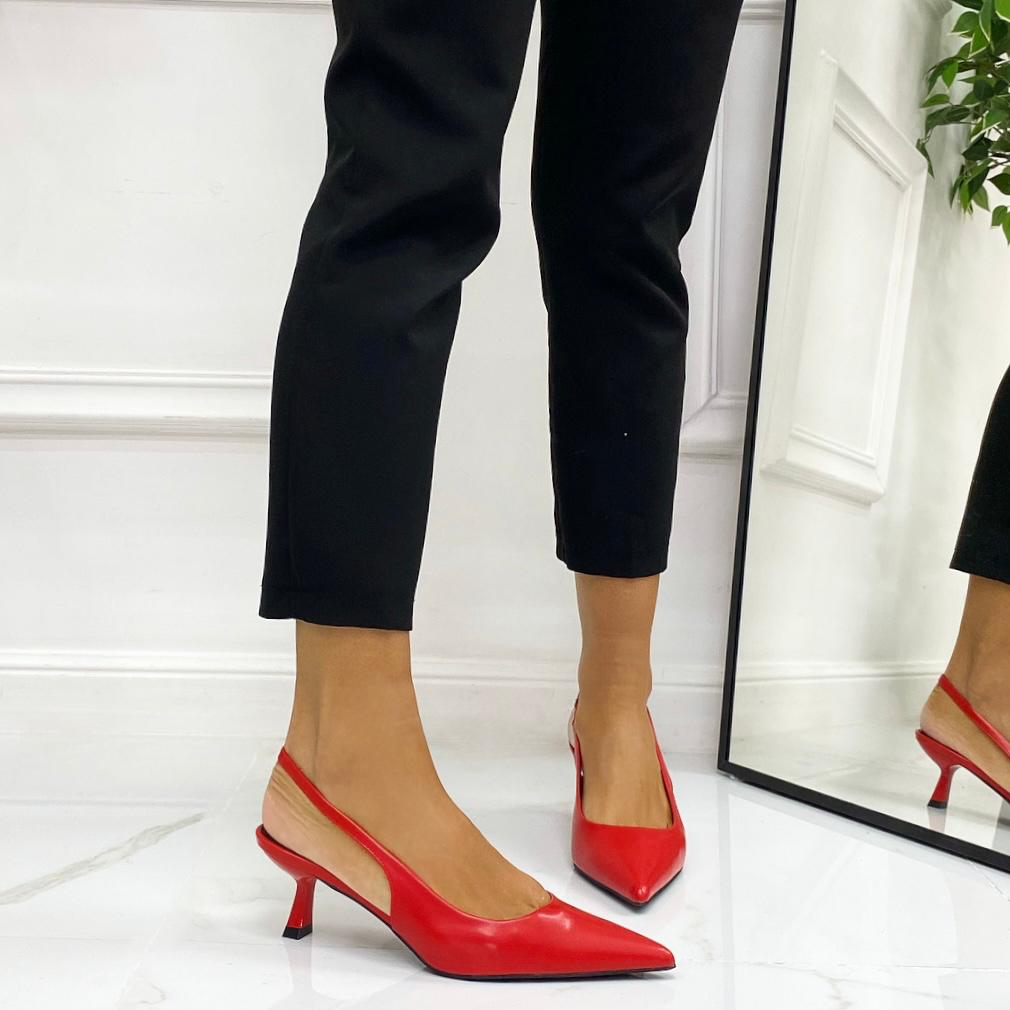 Scarpe Rosse Tacchi Rossi Aperti Tacco Largo Scarpe Con I Tacchi