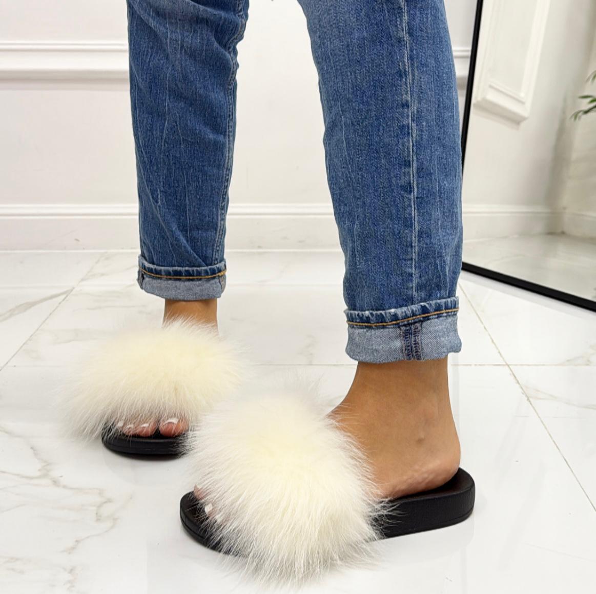 Fur - Sandalo Ciabatte Donna Casual Comode Bianco