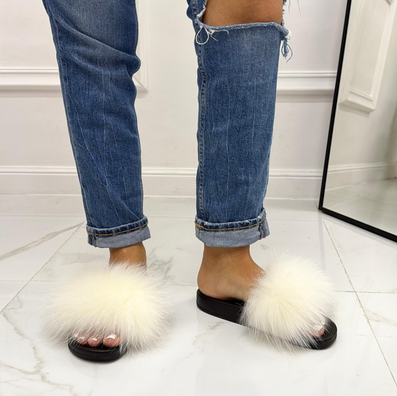 Fur - Sandalo Ciabatte Donna Casual Comode Bianco